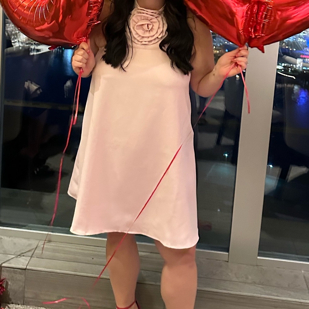 Pink halter dress